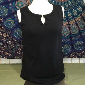 Karen Scott Black Sleeveless Tank, Size Med